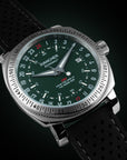 Best 24 hour dial watch from Wancher with aviation-inspired design, 24 hour automatic movement, and a nod to Glycine Airman DC 4 and vintage Hamilton army watch aesthetics