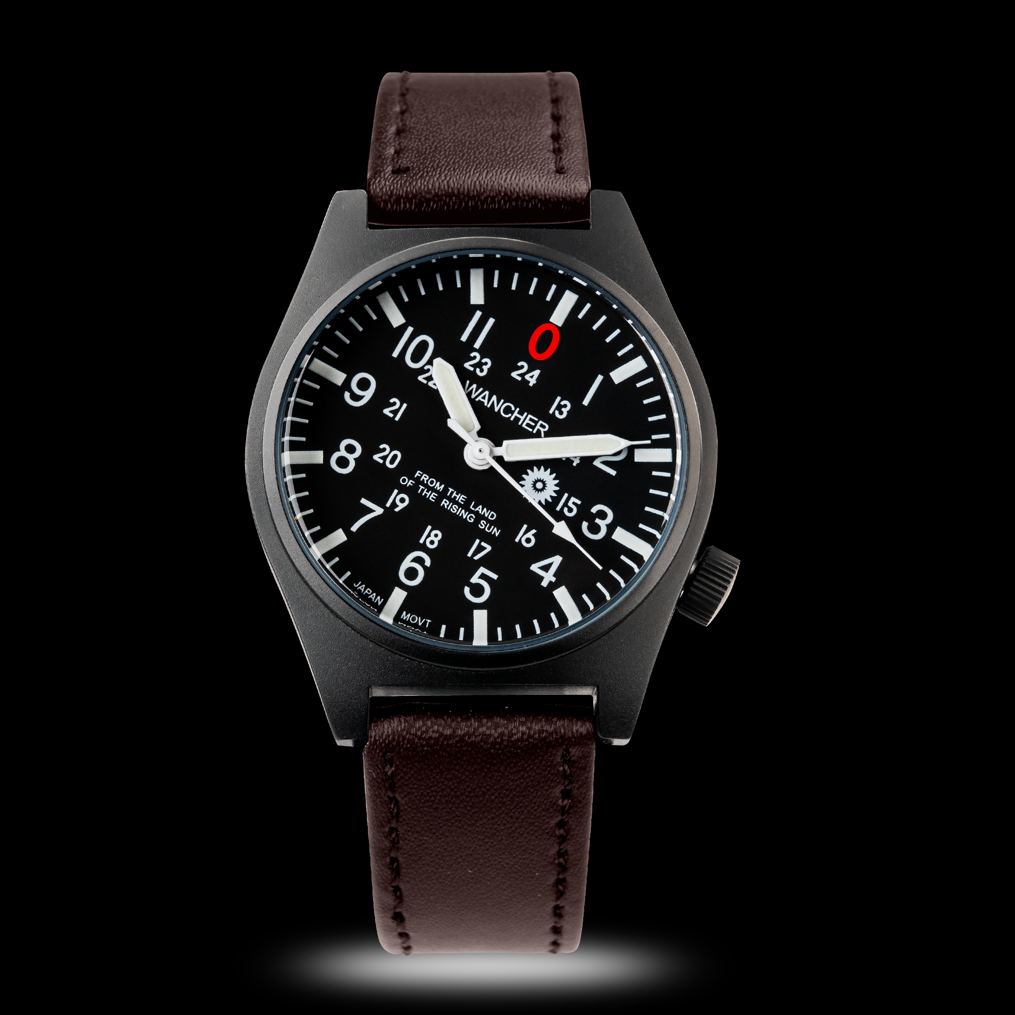 Wancher Gurkha displayed with military accessories – Japanese tool watch for tactical and field enthusiasts