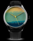 Minimalist dial art featuring traditional Japanese Urushi lacquer layers and Kinma highlights