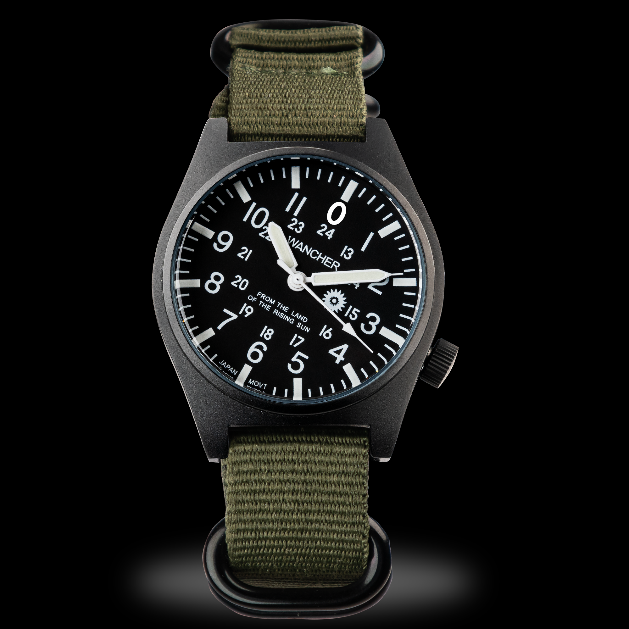 Field shot of Wancher Gurkha Tilted Dial – A rugged Japanese watch built for outdoor endurance