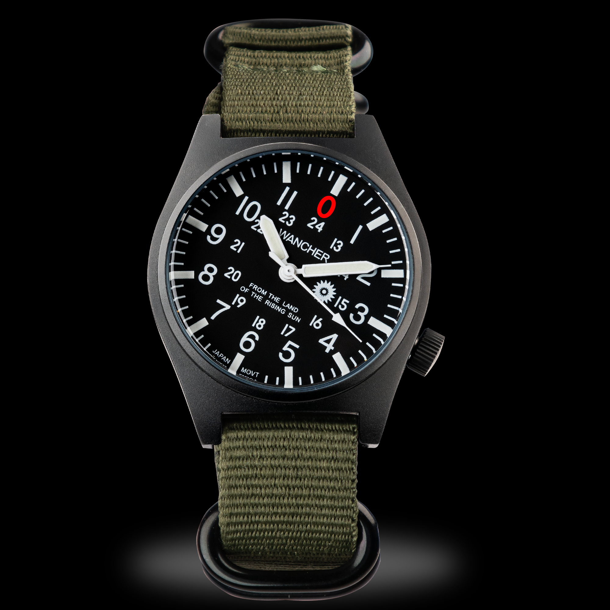 Wancher Gurkha Tilted Dial Watch beside compass – Field watch for explorers, hikers, and gearheads