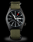 Wancher Gurkha Tilted Dial Watch beside compass – Field watch for explorers, hikers, and gearheads