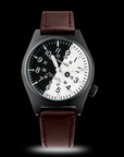 Macro detail of Wancher Gurkha dial – Uniquely tilted Japanese field watch for military watch fans