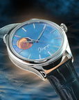 Elegant moonphase watch with raden mother of pearl and urushi artistry