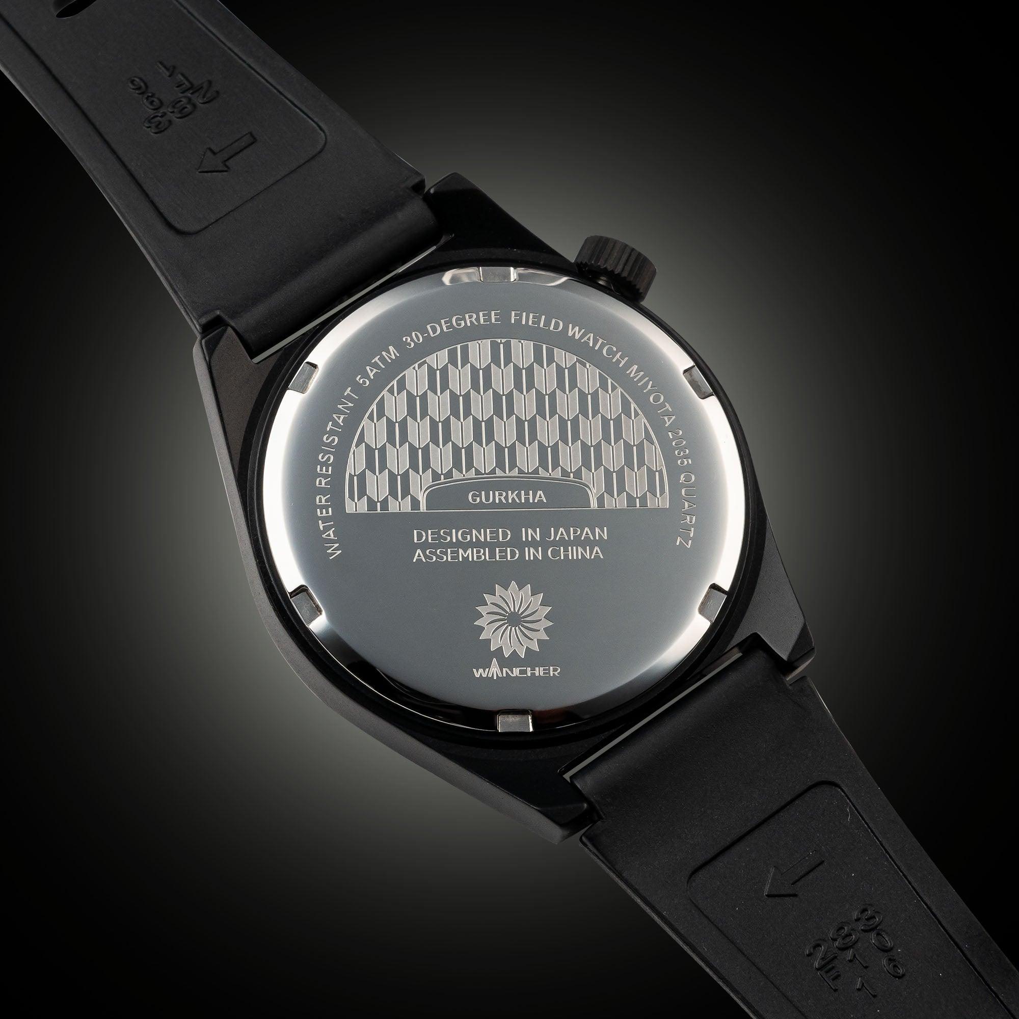 Wancher Gurkha Tactical Field Watch – Unique Japanese design for military watch fans and field gear collectors Wagara Case Back