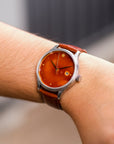 Wrist Shot of Dream Watch Byakudan Nuri Urushi Watch From Wancher Watch