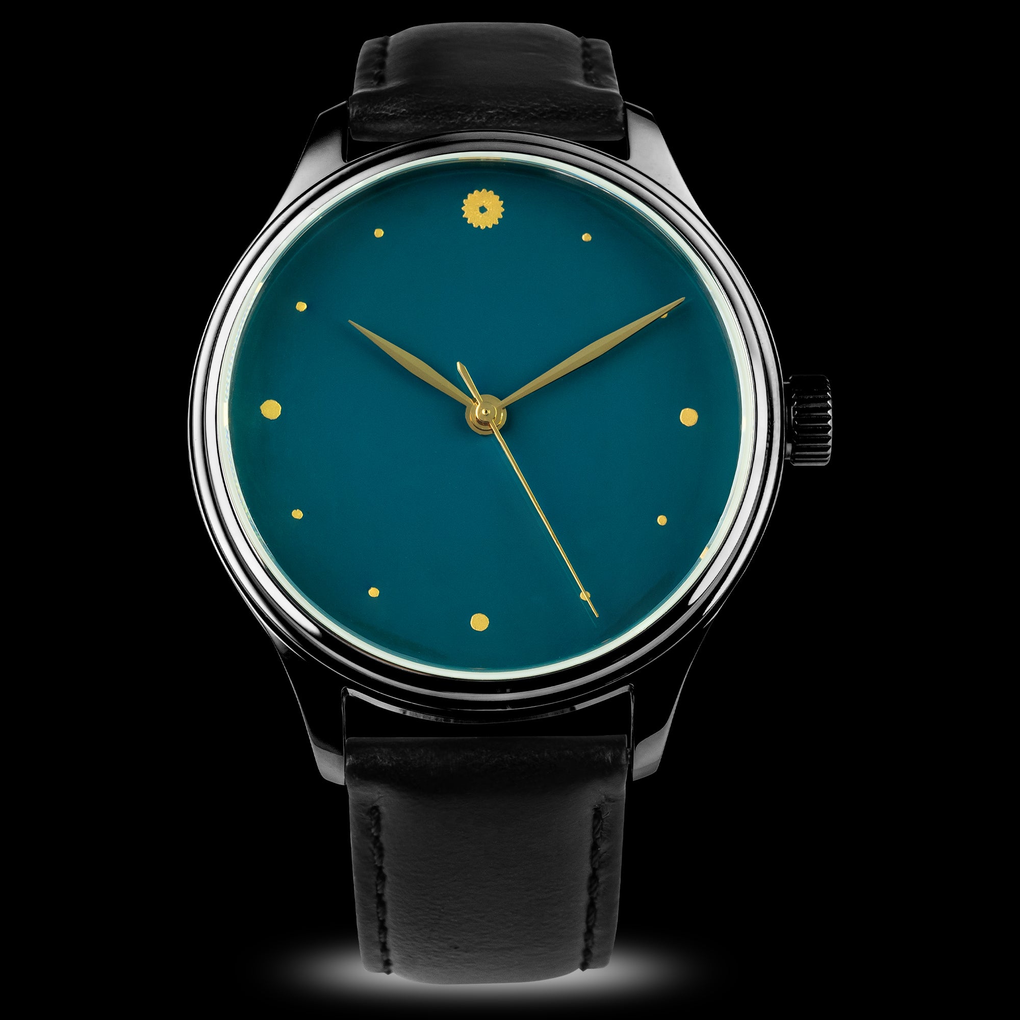 Luxury dress watch with deep blue Urushi dial
