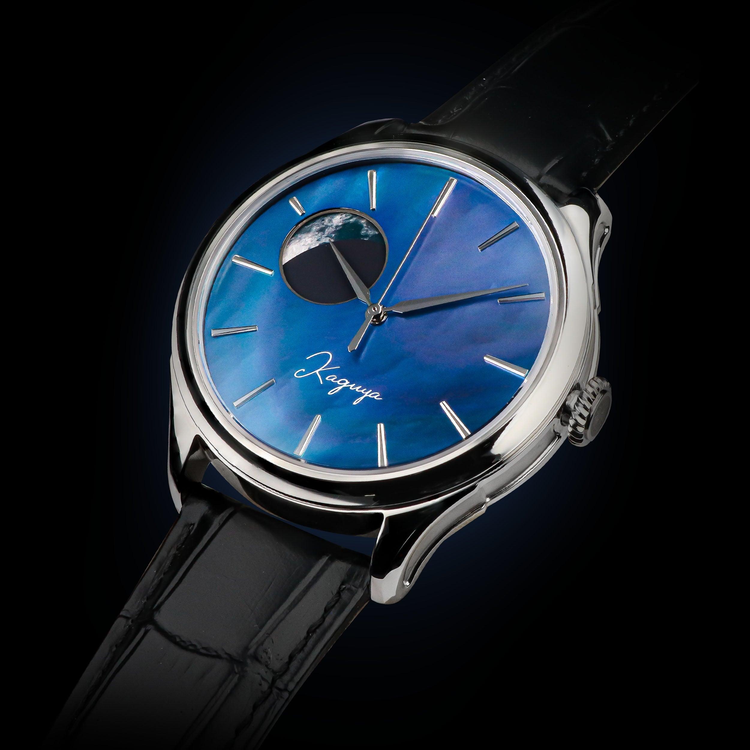 Dream Moonphase Kaguya - MURASAKI BLUE - Wancher Watch  Micro shot kaguya watch