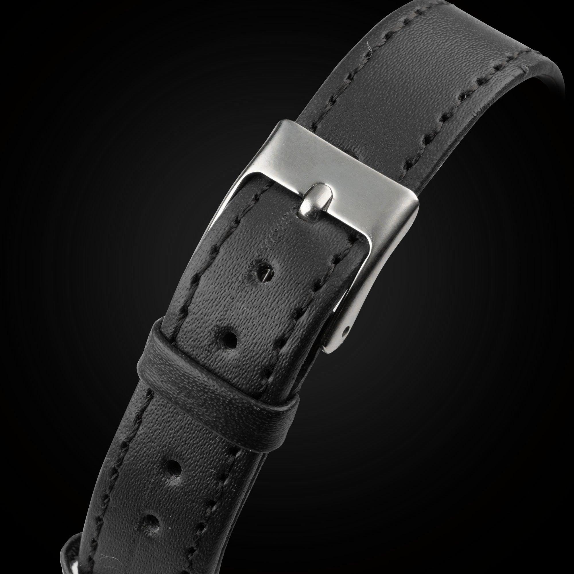 Gurkha Wancher Black leather strap