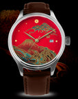 Luxury Wancher Dream Watch Fuji displaying Mount Fuji in gold Maki-e on handcrafted Urushi dial