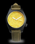 Wancher Gurkha Kanazawa 18K Gold — 18K Kanazawa gold-leaf dial, 30-degree tilted display, Wagara caseback
