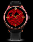 Wajima urushi lacquer art watch dial, traditional Japanese craftsmanship on 316L steel case