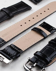 Italian Calfskin Leather Strap - Butterfly Buckle Clasp Type - 21mm - Wancher Watch