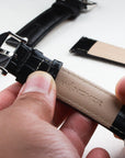 Italian Calfskin Leather Strap - Butterfly Buckle Clasp Type - 21mm - Wancher Watch
