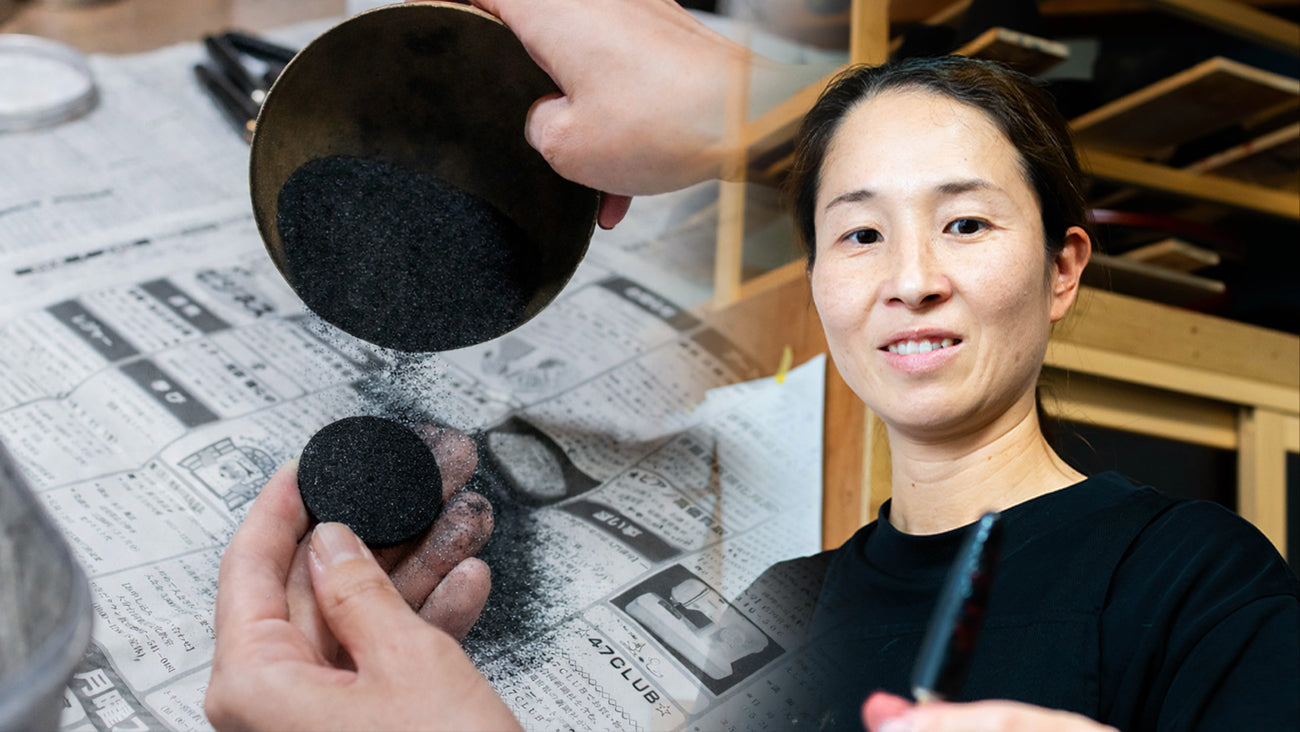 Wancher Watch Charcoal Urushi Watch Dial Artisan Urushi master Oniyama 