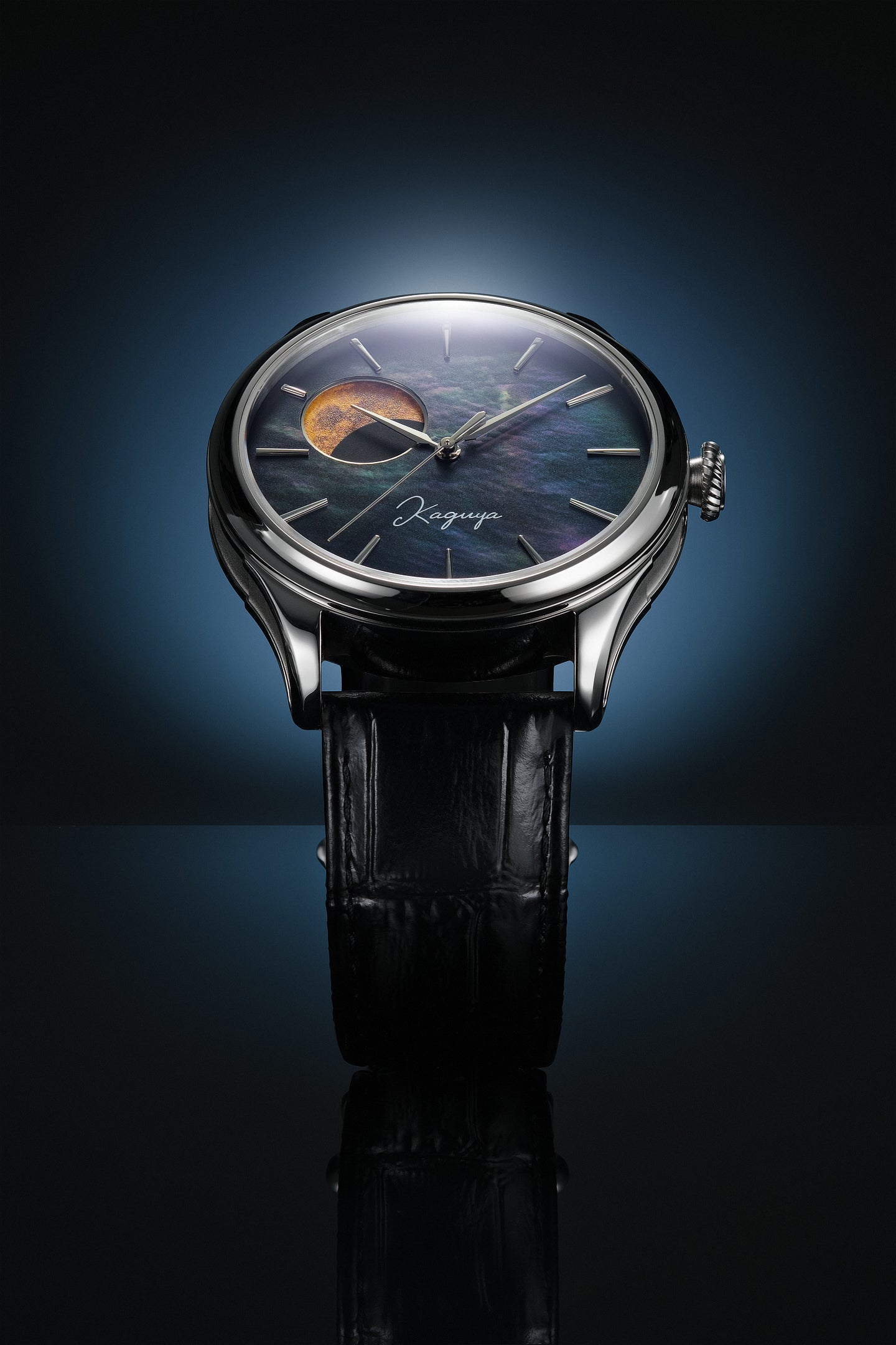 Wancher Watch Dream Moonphase Kaguya Suigetsu tsukimi hero shot by Jarrah Moon 