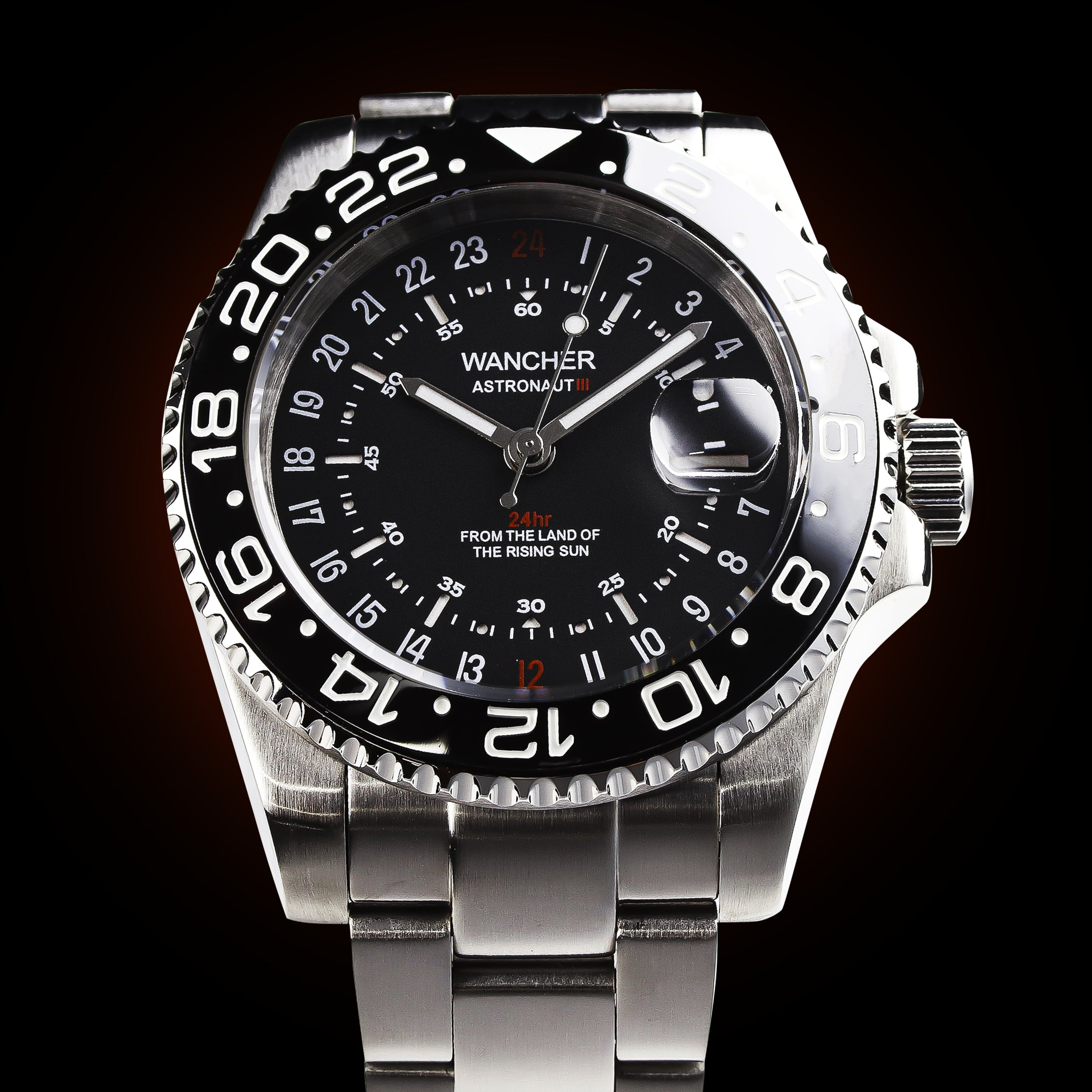 Wancher Watch Astronaut 3 24 Hour Bezel Automatic Watch 