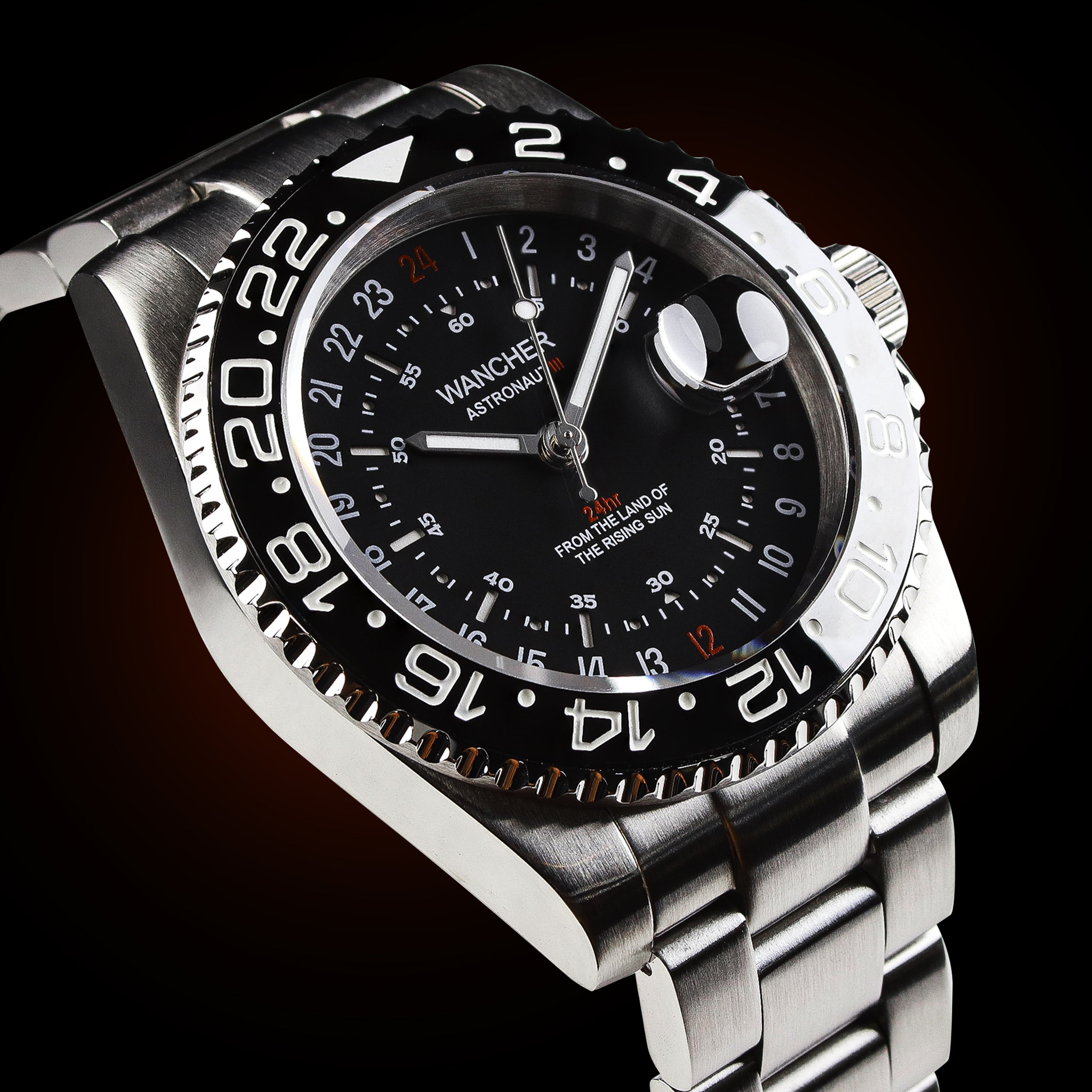 Wancher Watch Astronaut 24 Hour Bezel Automatic Watch 
