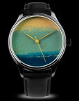 Minimalist dial art featuring traditional Japanese Urushi lacquer layers and Kinma highlights