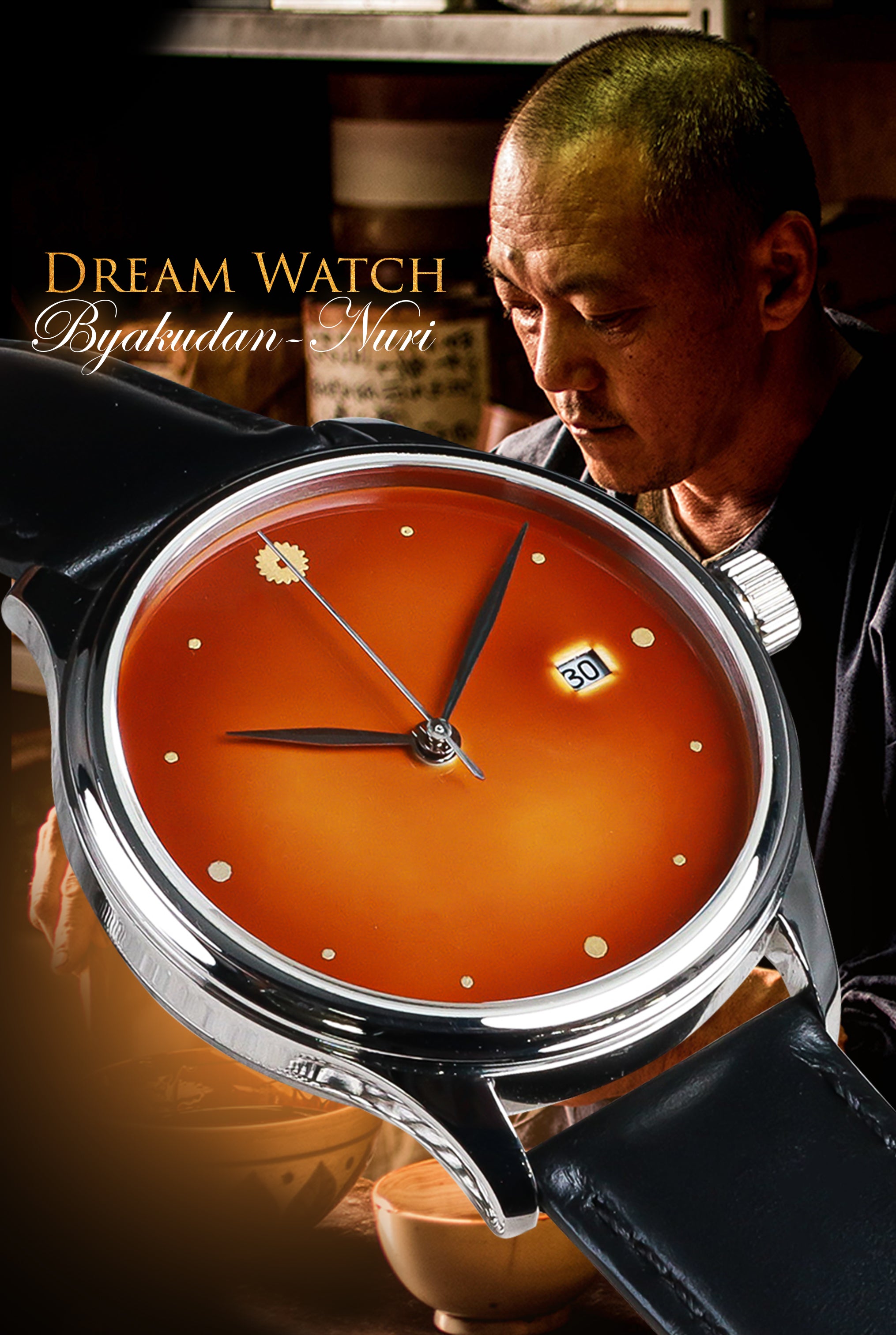 Dream Watch Byakudan Nuri urushi dial watch - Exquisite craftsmanship by Echizen Watch and Wancher Watch