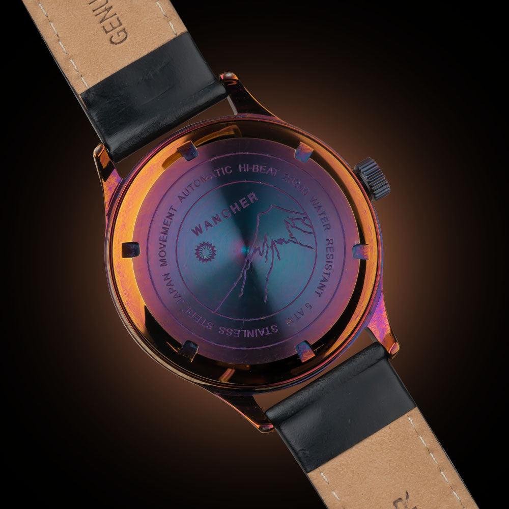 Dream Watch Urushi Purple exhibition caseback, Wancher Echizen urushi watch