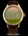 High-end Dream Watch Chawan-Iro Matcha Urushi watch with Ishime Tsuishitsu Kinma handcrafted lacquer dial