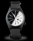 Wancher Gurkha field watch with green NATO nylon strap — rugged men's dress-casual watch, Japanese quartz, 36mm case