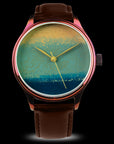 Artisan watch dial with Ishime Tsuishitsu Nuri Kinma hand-applied in Nakatsu Japan