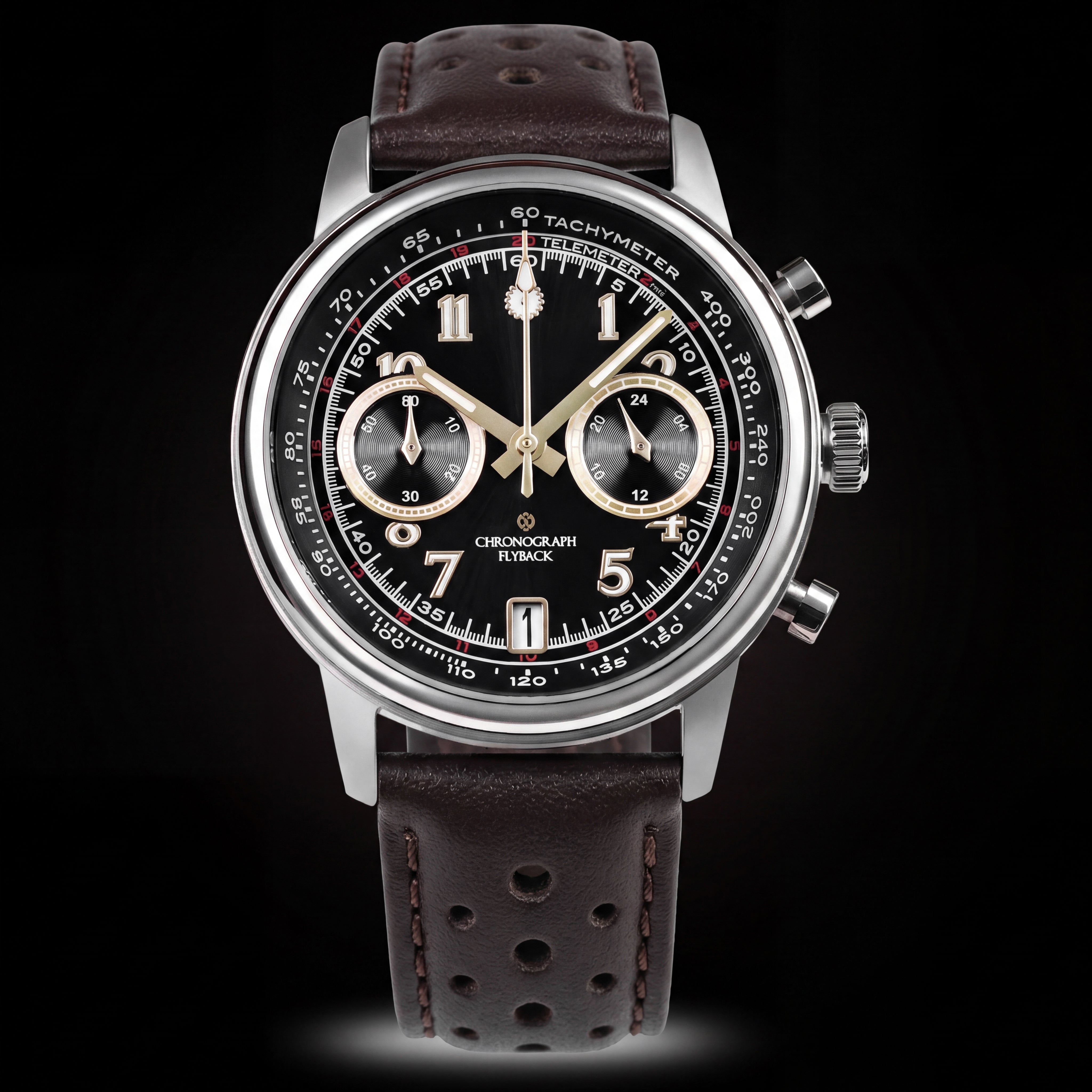 MEC ヴィンテージクロック Tenji Chronograph – 38mm Seiko VK64 Mecha-Quartz | Wancher Watch