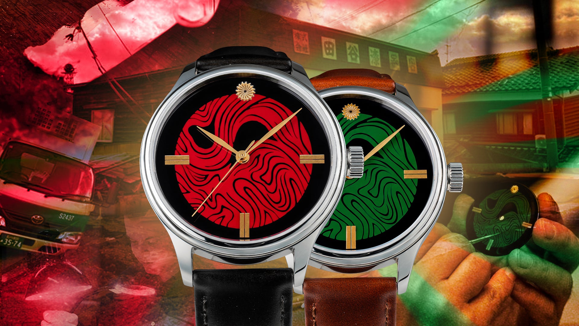 Taya Shikkiten Wajima lacquerhouse watch Urushi dial Kawari Nuri Red and Green Wancher Watch Web banner 