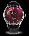 Wancher Dream Moonphase Kaguya AKANE automatic watch with red raden mother of pearl dial - TSUKIMI Gold Moon Disk Dial 