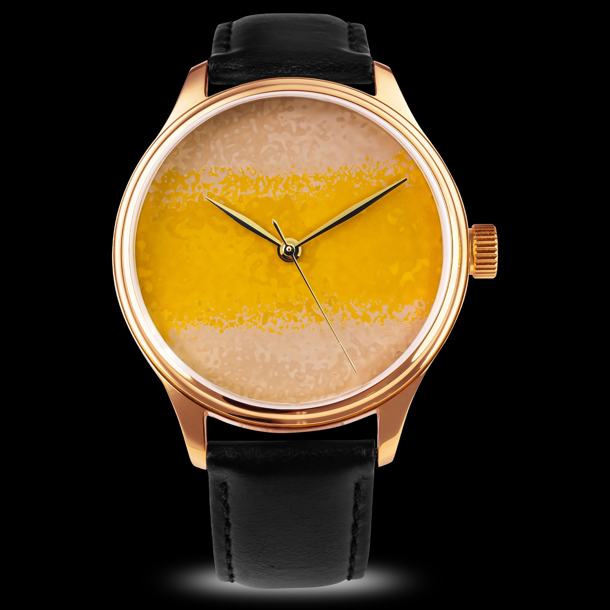 Authentic Urushi lacquer Urushi Watch with handcrafted Chawan-Iro Kabocha dial using Ishime Tsuishitsu Nuri Kinma Japanese lacquer technique