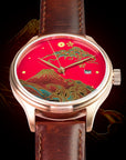 Wancher Dream Watch Fuji featuring gold Mount Fuji Maki-e art on an Urushi dial with Miyota 9015 automatic movement