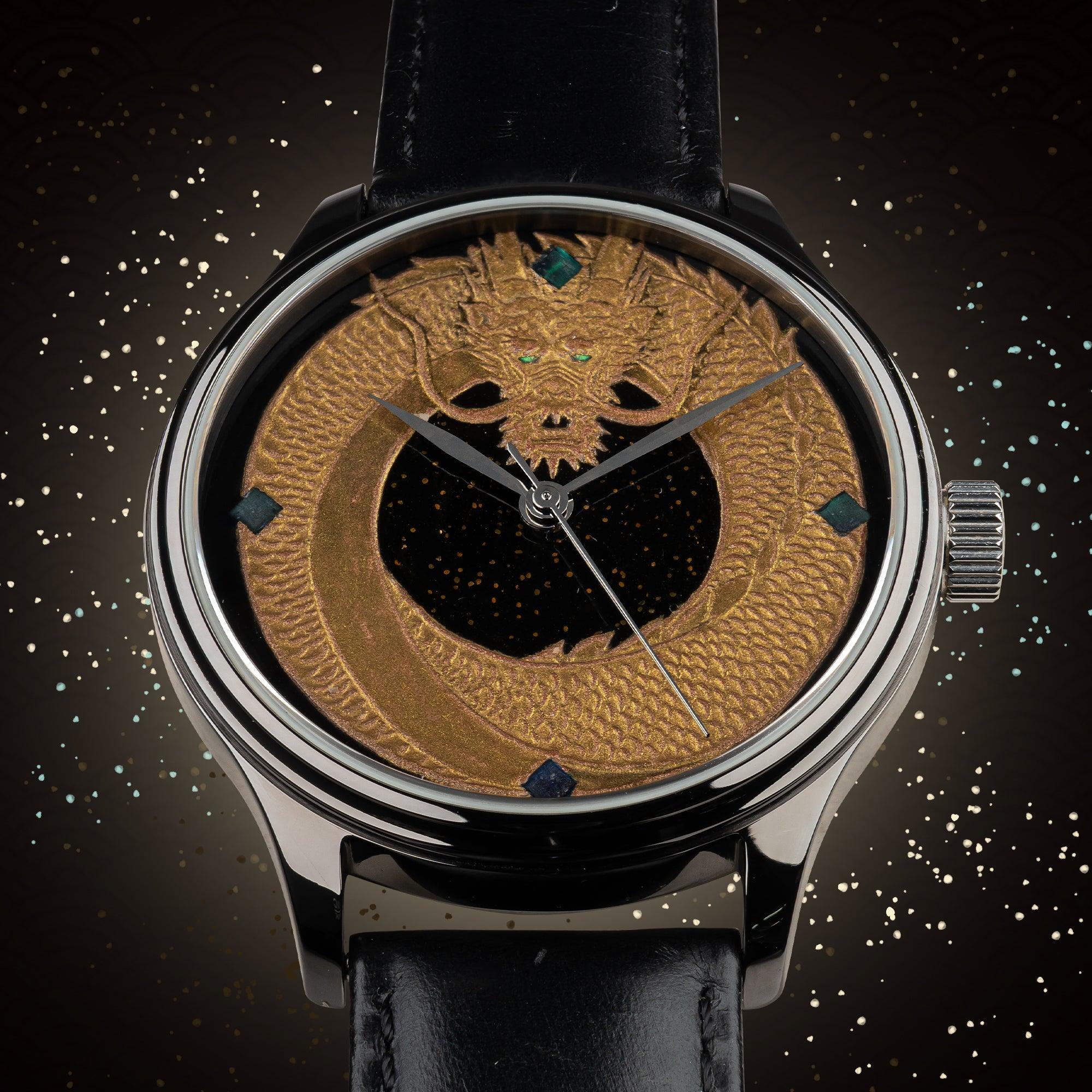 Wancher Dream Dragon - Black Urushi Maki-e Dragon Watch - Wancher