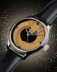 Handcrafted Black Dragon Urushi Maki-e watch by Wancher, showcasing traditional Japanese artistry.