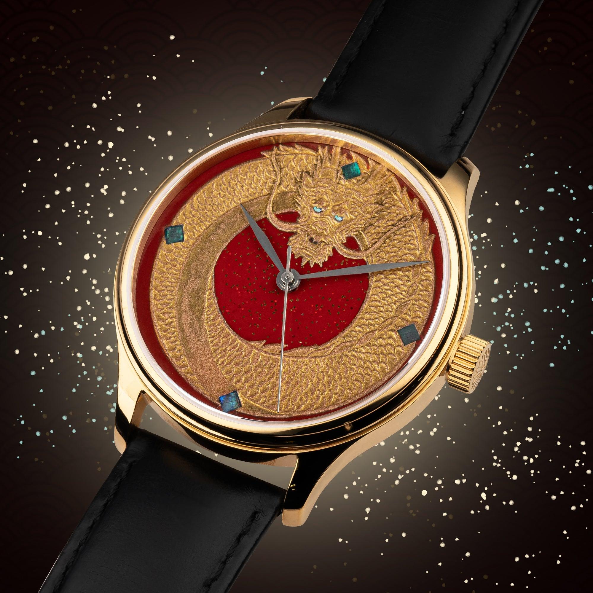 Wancher Dream Dragon - Red Urushi Maki-e Dragon Watch - Wancher Watch