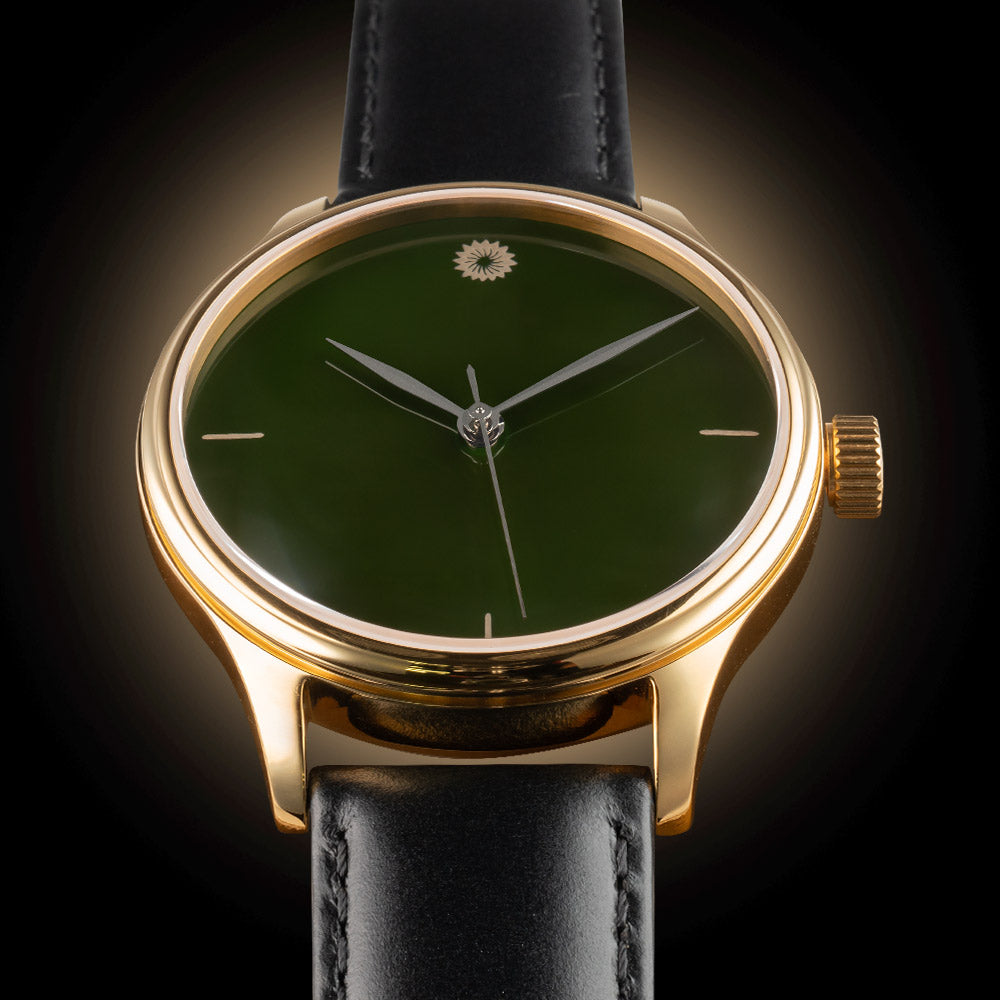 Dream Watch - Green Tamenuri Urushi Lacquer  Watch I Wancher Watch Green urushi watch dial automatic miyota 9015 movement from Wancher Watch 