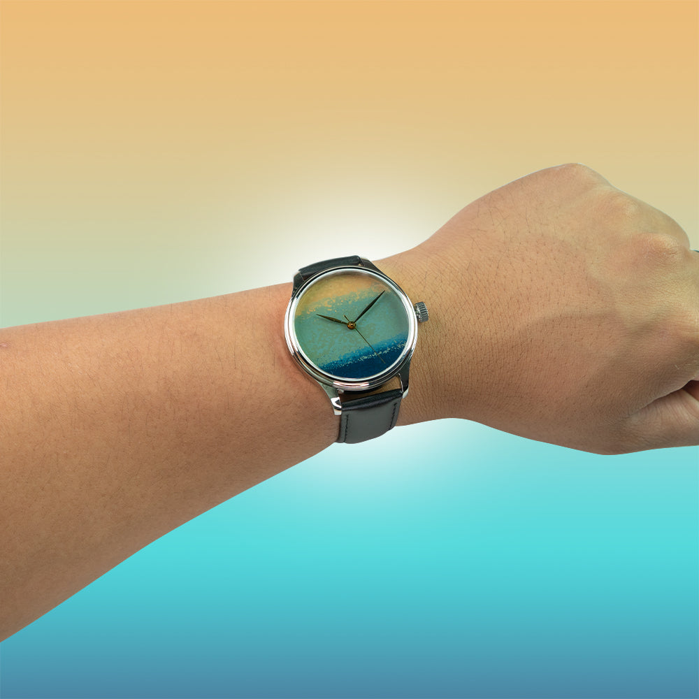 Luxury timepiece with Ishime Tsuishitsu Nuri Kinma texture and Ai-colored dial
