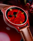 Noto Peninsula urushi craft watch, Wajima-nuri lacquered dial and Aizu Urushi Lacquered 316L steel Watch Case