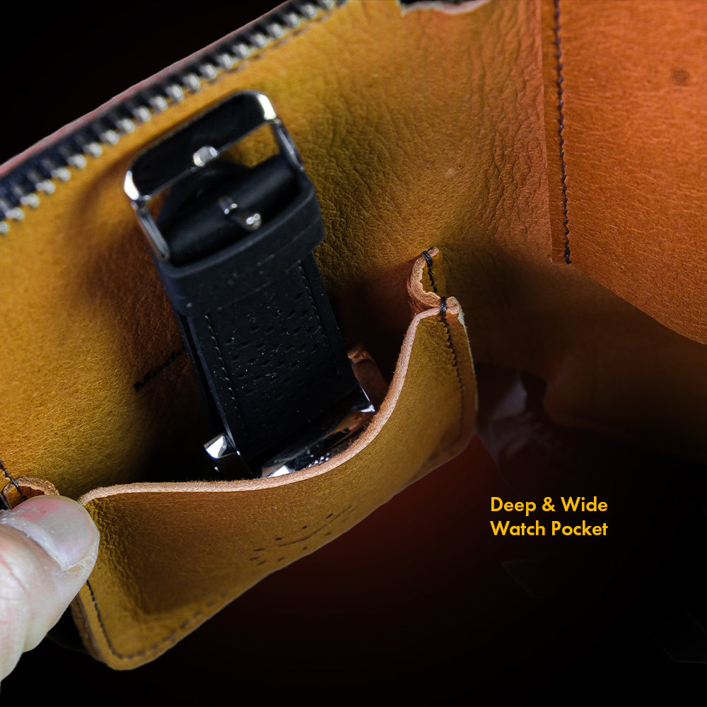 Series 003 Hand Crafted Deer Leather - Watch Travel Pouch (2 Large Slot)