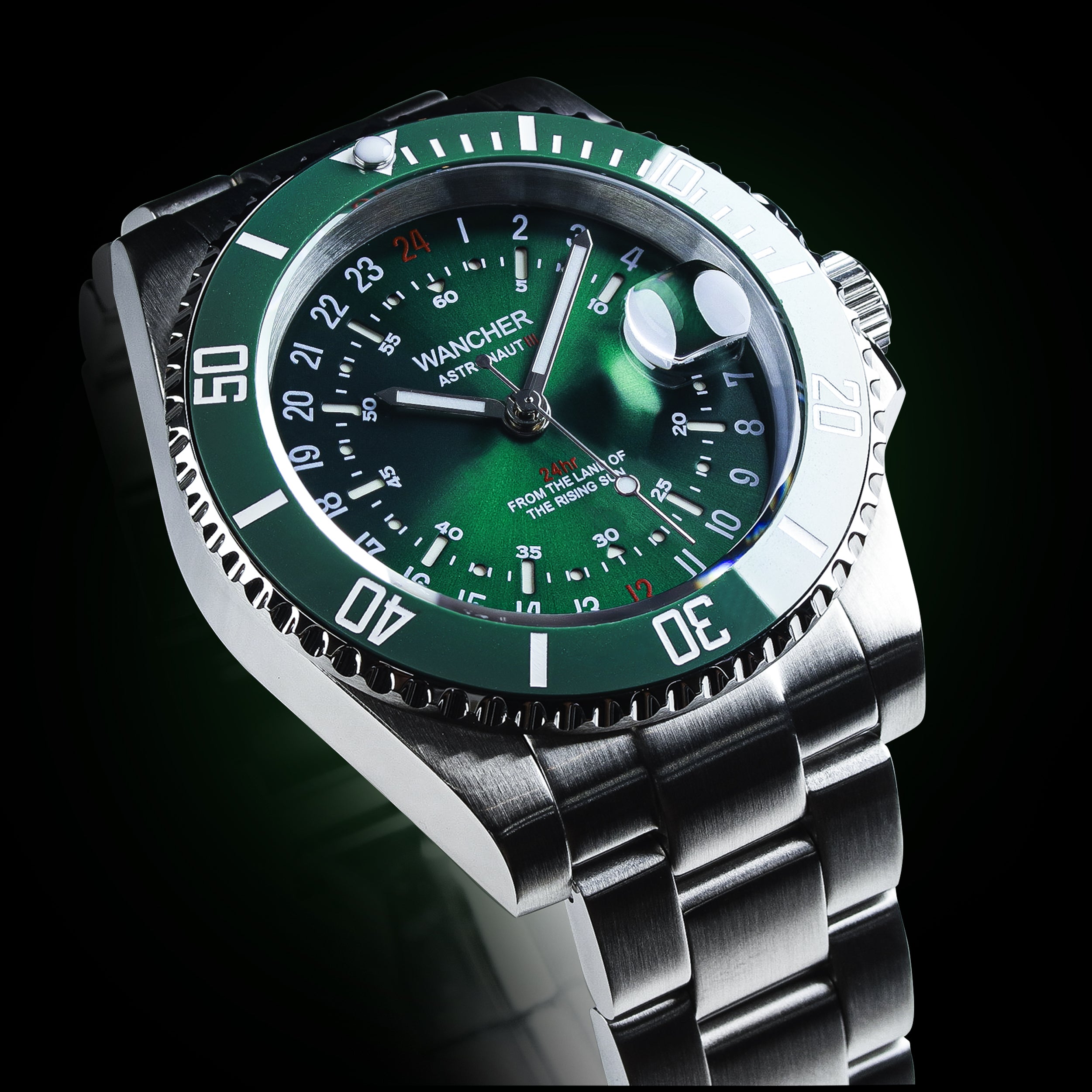 Wancher Watch Astronaut 3 Sun burst green Automatic Watch 