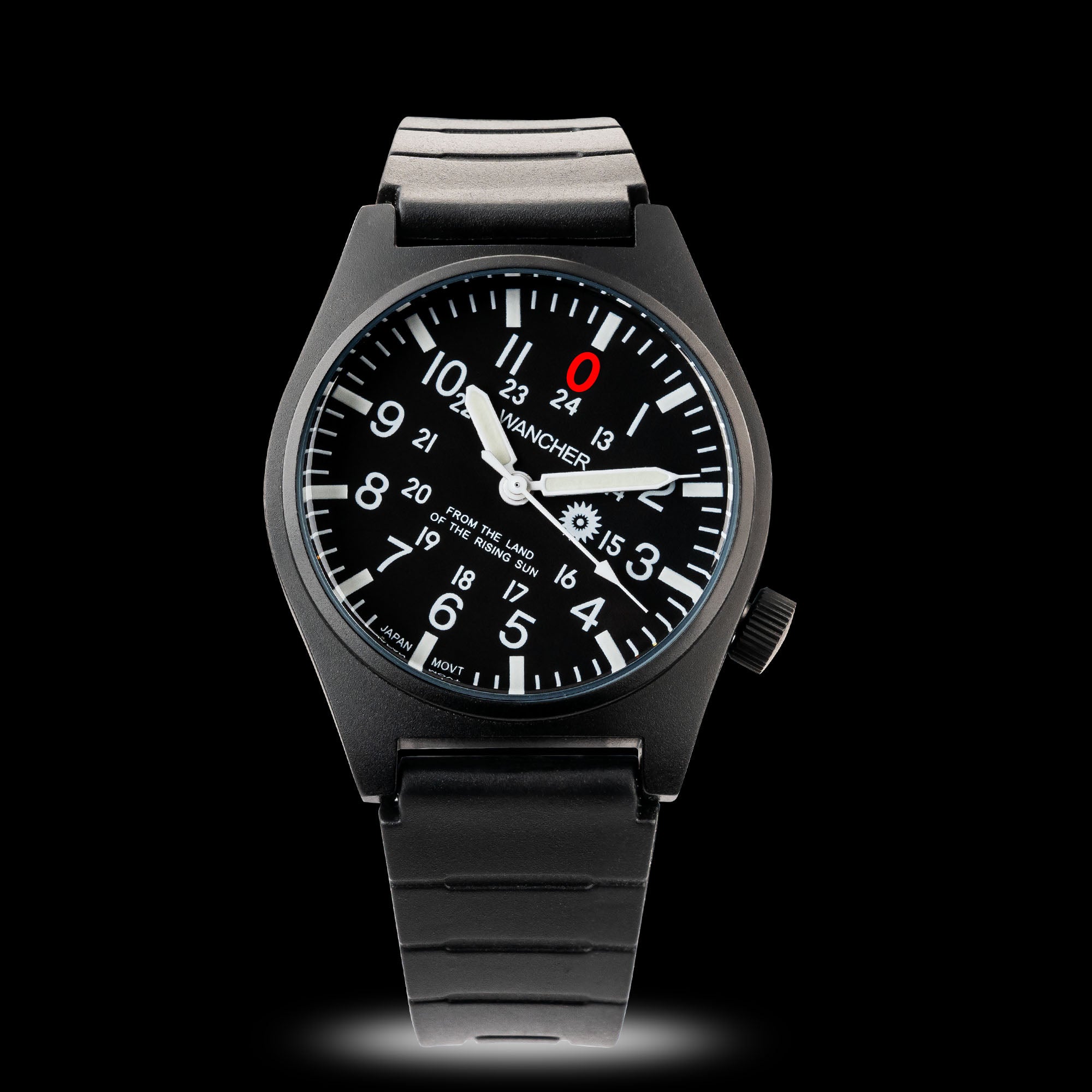 Wancher Gurkha Tilted Field Watch on canvas strap – Durable Japanese watch for military-inspired adventures