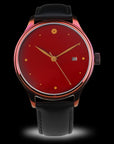 Dream Watch - Vermillion Red - Wancher Watch Wancher Watch Colored (+$50) Wancher Watch Dream Watch - Vermillion Red {{ Automatic Watch {{ Watch }} }} {{ Japan }} Image of Wancher Dream Watch with Vermillion Red Echizen Urushi Dial, Domed Sapphire Glass, and Genuine Cowhide/Galuchat strap. Powered by Miyota 9015 Mechanical Movement.