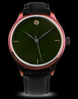 Dream Watch - Green Tamenuri Urushi Lacquer  Watch I Wancher Watch Red ororu Case 