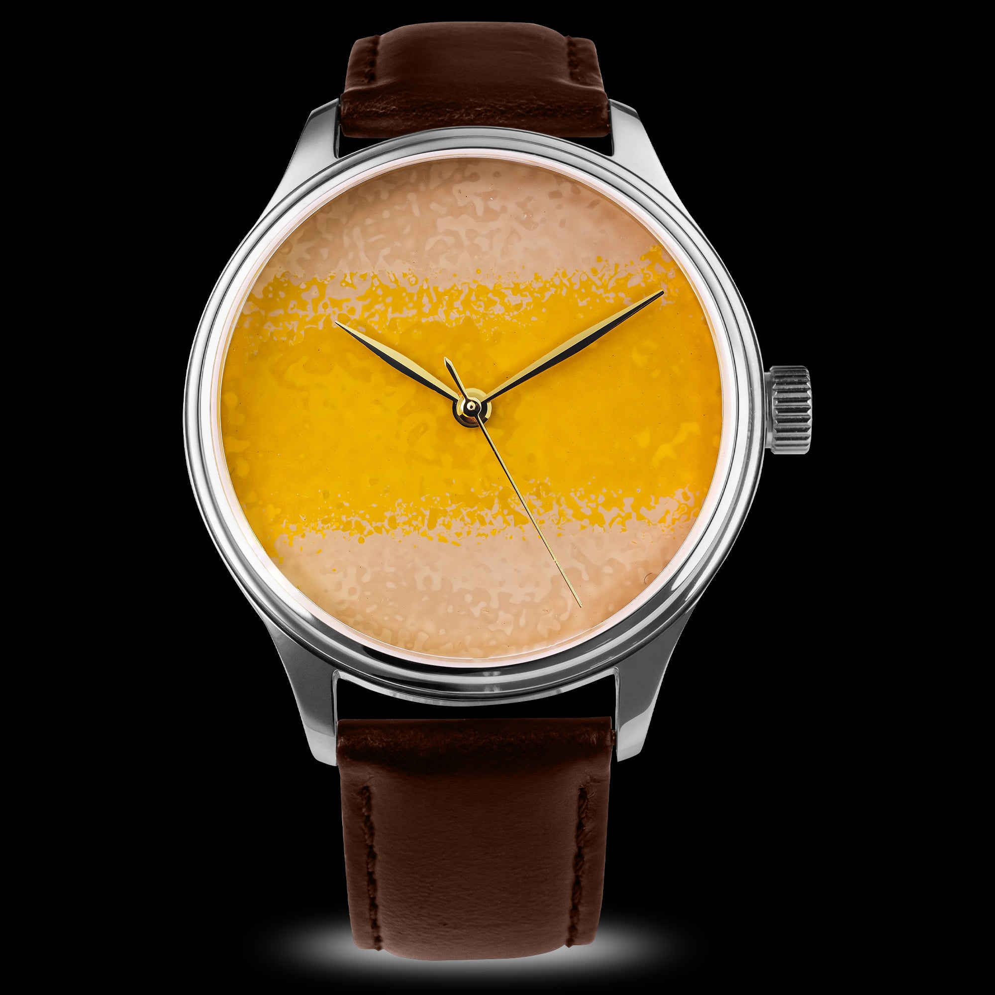 Luxury Urushi Watch Chawan-Iro Kabocha Urushi Dial handcrafted with traditional Japanese Urushi lacquer by Wancher Watch Master Yoko Hirota