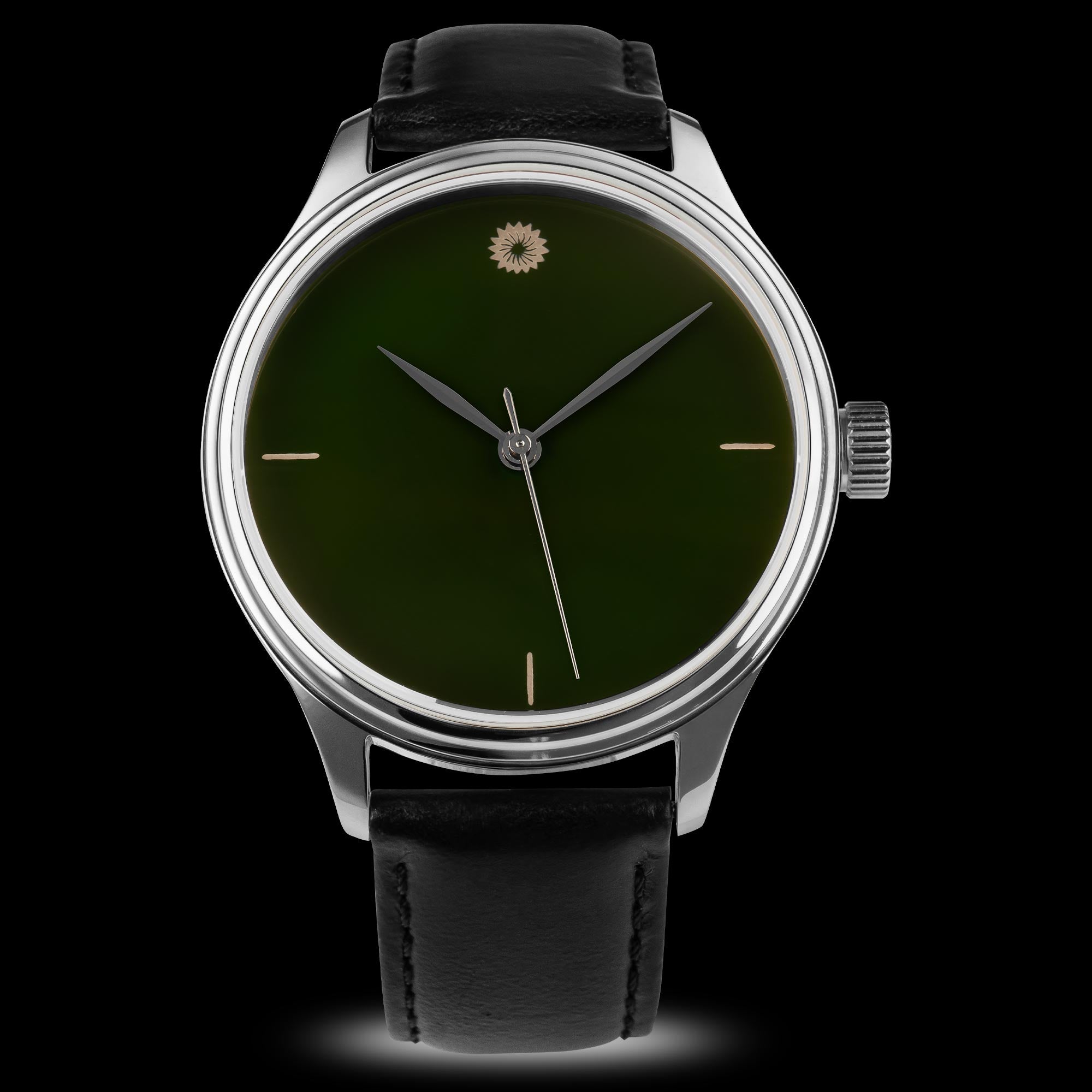 Dream Watch - Green Tamenuri Urushi Lacquer  Watch I Wancher Watch Silver Case