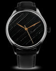 Wancher Dream Watch Black Moon — textured Kushime & Tsuishitsu Nuri urushi dial by Master Yoko Hirota