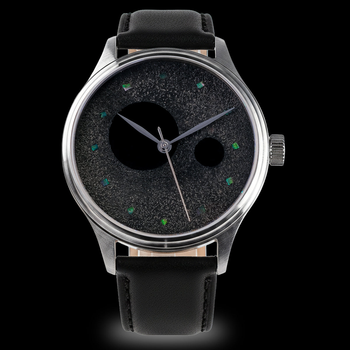 Luxury Urushi Watch showcasing a handcrafted Charcoal Urushi Dial made with traditional Urushi lacquer from Oita, Japan, part of the Dream Watch collection by Wancher.