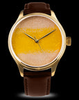 Urushi Watch with Chawan-Iro Kabocha Urushi Dial by Wancher Watch featuring Ishime Tsuishitsu Nuri Kinma Urushi lacquer craftsmanship