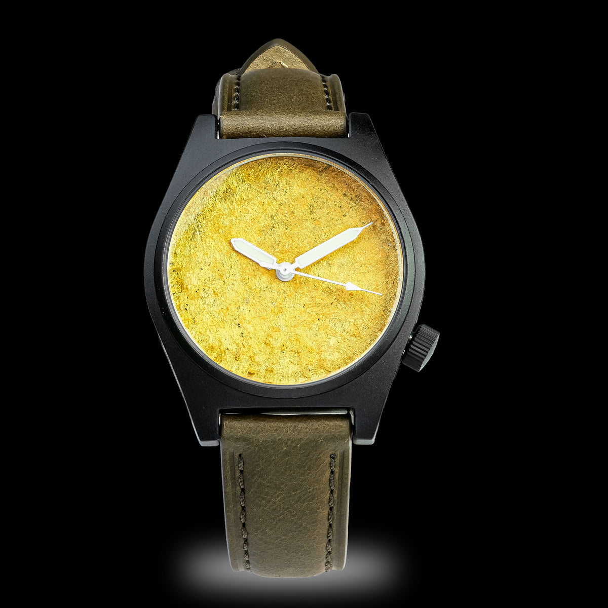 Wancher Gurkha Kanazawa 18K Gold — 18K Kanazawa gold-leaf dial, 30-degree tilted display, Wagara caseback